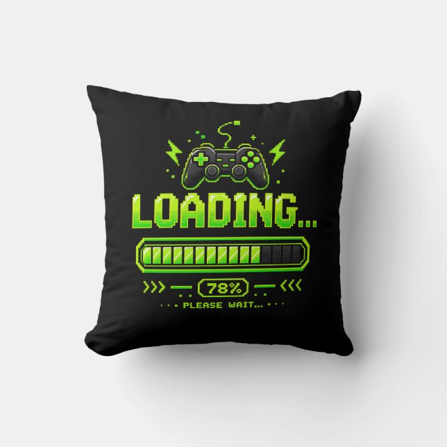 Almofada Controle de Jogo Neon Pixel Art (Frente)