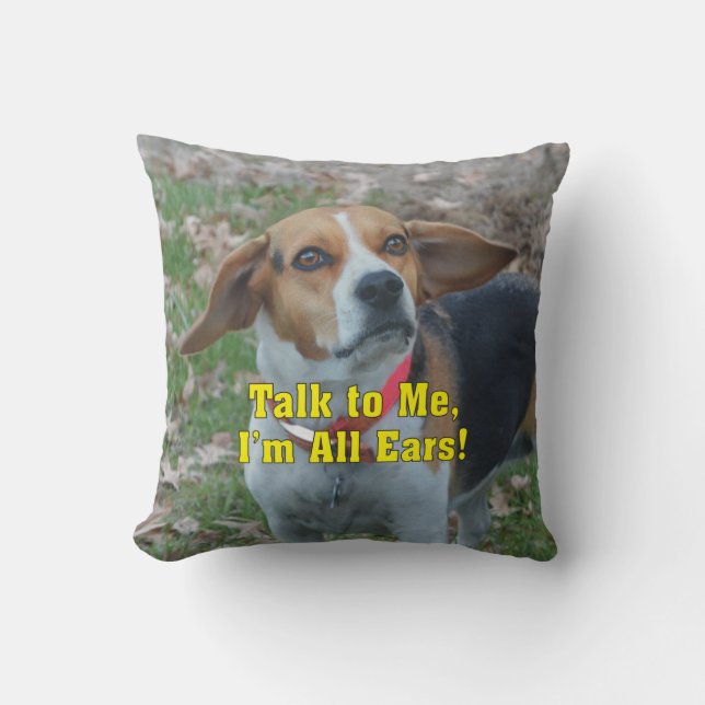 Almofada Conversa engraçada a mim, eu sou todo o lebreiro (Frente)