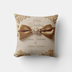 Almofada Convite de Casamento com Floral Embutido – Laço de