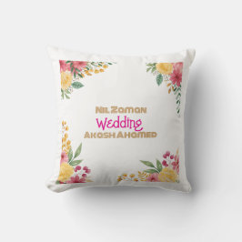 Almofada Convite de Chá de Noiva com Nome Duplo e Floral El