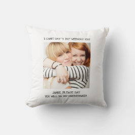 Almofada Convite para Bridesmaid de Melhor Amigo Branco