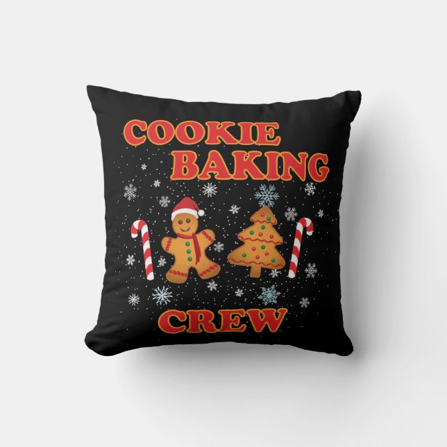 Almofada Cookie Baking Crew Natal (Frente)