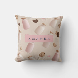 Almofada Cookie-rosa-branca e leite de morango personalizad