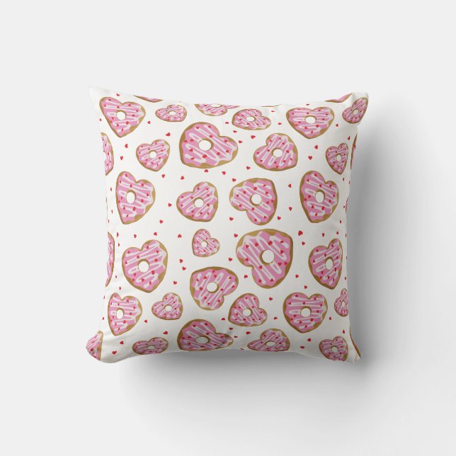 Almofada Cookies de Coração Rosa Bonitos (Frente)
