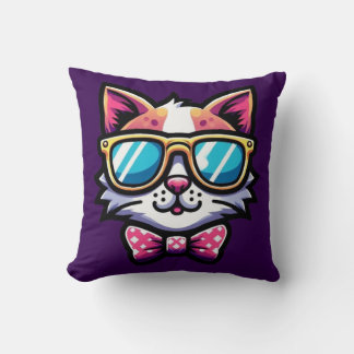 Almofada Cool Cat Throw Pillow – Whimsical Home Decor