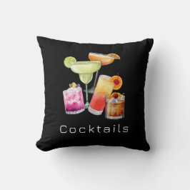 Almofada Cool Cocktails Square Throw Pillow