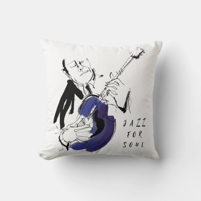 Almofada Cool Retro Man Playing Guitar - Custom Name (Frente)