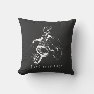 Almofada Cool Retro Saxophonist Custom Name (名入れ・カスタム対応)