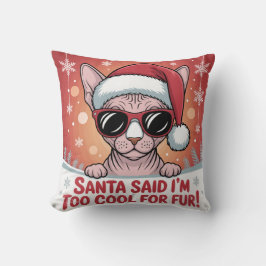 Almofada Cool Sphynx Cat Christmas Santa Design