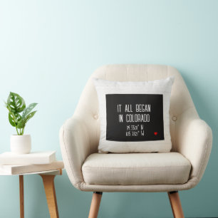 Almofada Coordenadas do Colorado GPS com Coração