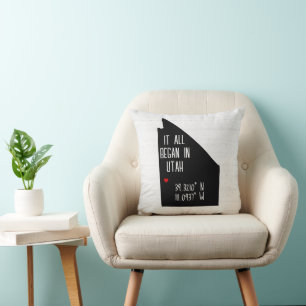 Almofada Coordenadas GPS de Utah com Heart