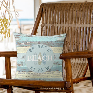 Almofada Coordenadas Personalizadas - Cabina de Praia