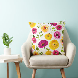 Almofada Cópias de Botões Persas Cor de Água Cor Floral Ros