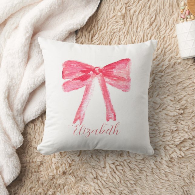 Almofada Coquete Preppy Laço Rosa Menina Bebê Crianças (Cobertor)