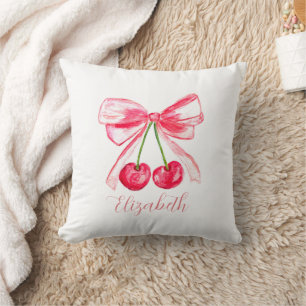 Almofada Coquete Préppy Laço Rosa Menina Bebê Crianças Aqua