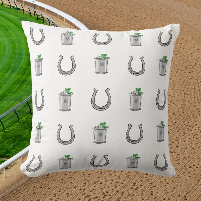 Almofada Coquetéis Mint Julep e Partida de Horseshoes Derby (Criador carregado)