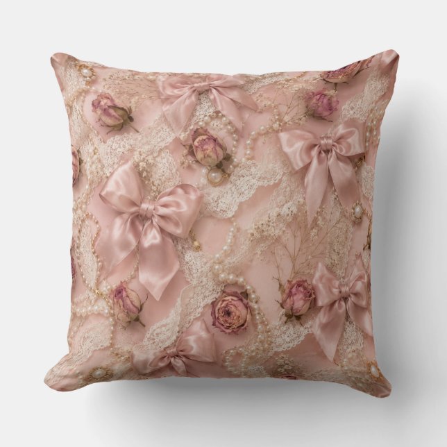 Almofada Coquette Lace & Pearls Pillow (Frente)
