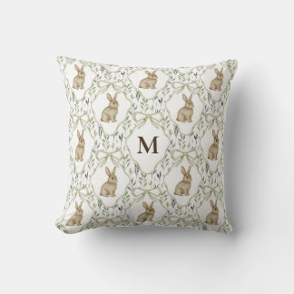 Almofada Coquette Préppy Bunny Aquarela Monograma Personali