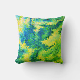 Almofada Cor acrílica, Azul, Verde, Amarelo, Cristais /