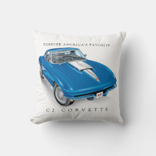 Almofada Cor azul de Ilustração Elegante Corvette C2