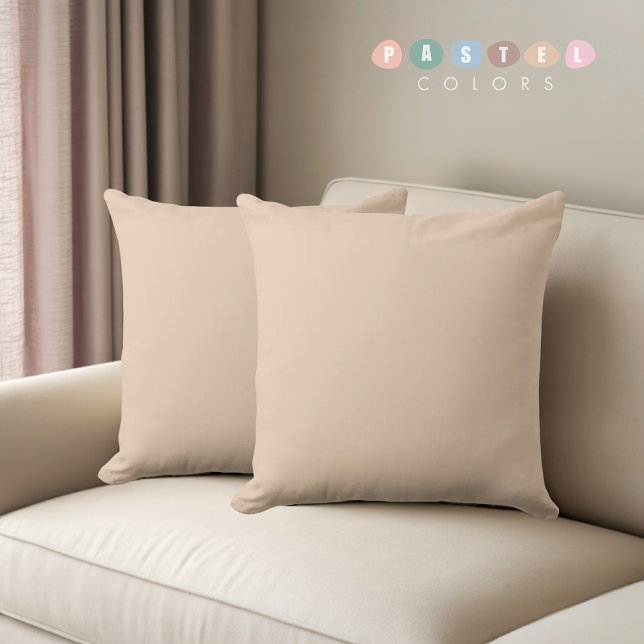 Almofada Cor bege amarelo-limão-claro-suave e sólida (Solid Soft Light Pastel Lemon Yellow beige Color Throw Pillow)