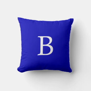 Almofada Cor Cobalt Azul Monogramado Sólido