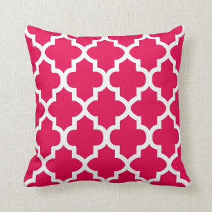 Almofada Cor cor-de-rosa e branca do teste padrão DIY de