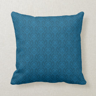 Almofada Cor damasco azul plano