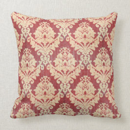 Almofada Cor damasco do vintage no creme e no vermelho