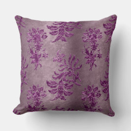Almofada Cor damasco Floral Roxo da França