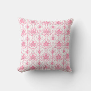 Almofada cor damasco rosa branca