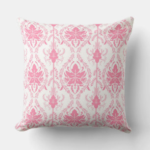 Almofada cor damasco rosa branca