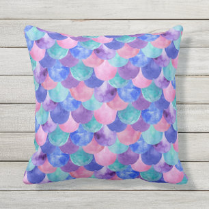 Almofada Cor de água do lacre azul roxa rosa Escala de Sere