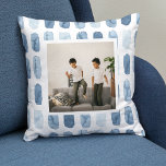 Almofada Cor de Água Moderna - Pincel Azul | Foto<br><div class="desc">Cor de Água Moderna - Pincel Azul | Foto</div>