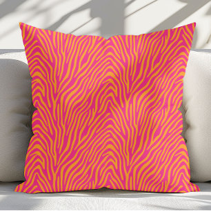 Almofada Cor de fundo de alteração de zebra rosa com faixa