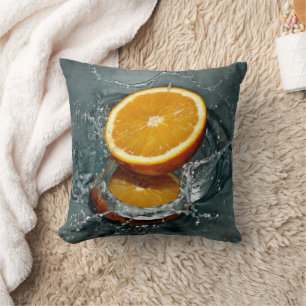 Almofada Cor de laranja positiva suculenta para o humor vit