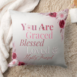 Almofada Cor-de-rosa, cor-de-rosa, abençoada, Inspiração Fa