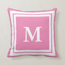 Almofada Cor-de-rosa e branco monograma