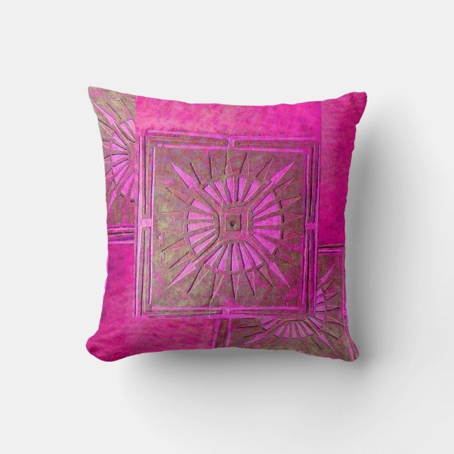 Almofada Cor-de-rosa-estrela,Fuchsia (Frente)