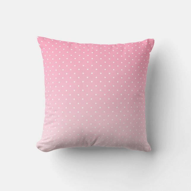 Almofada Cor-de-Rosa Ombre com Bolinhas Brancas Pe (Frente)