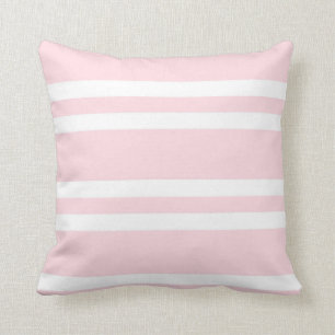 Almofada Cor-de-rosa pálido e branco riscado