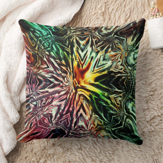 Almofada Cor digital dos derrames roscados em relevo (Cobertor)