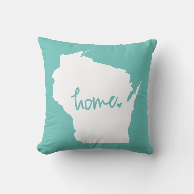 Almofada Cor Home do costume de Wisconsin (Frente)