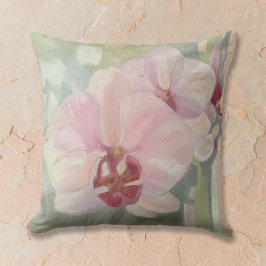 Almofada Cor pastel elegante da orquídea floral pintada à m