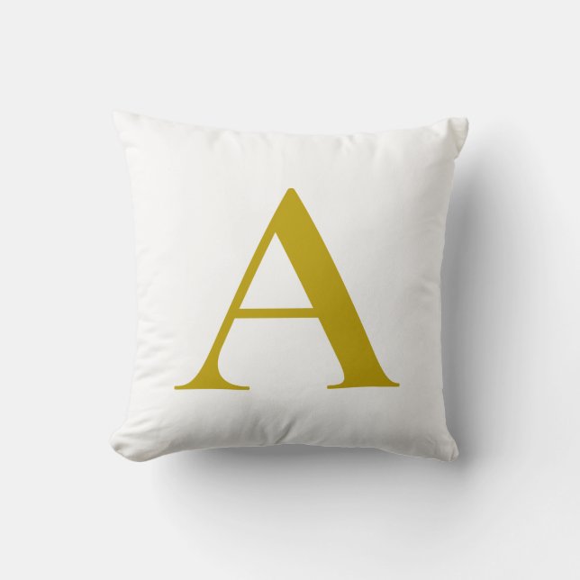 Almofada Cor personalizada em cor dourada Letra inicial sim (Frente)