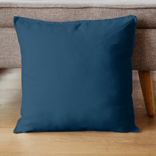 Almofada Cor Sólida Azul Prussiana Clássico Elegante