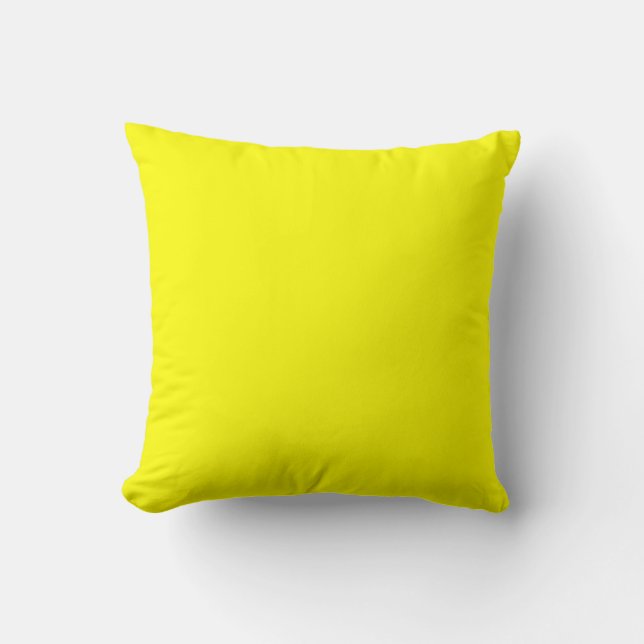 Almofada Cor Sólida Neon Amarelo (Frente)