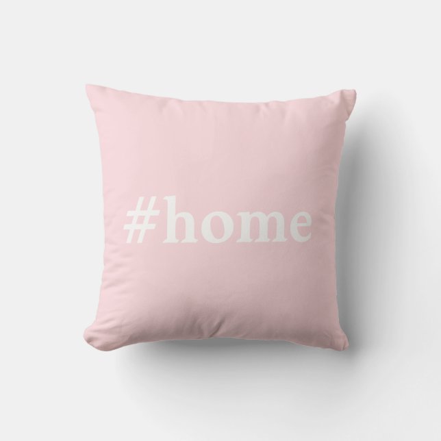 Almofada Cor Sólida Rosa Pálida #Home (Frente)