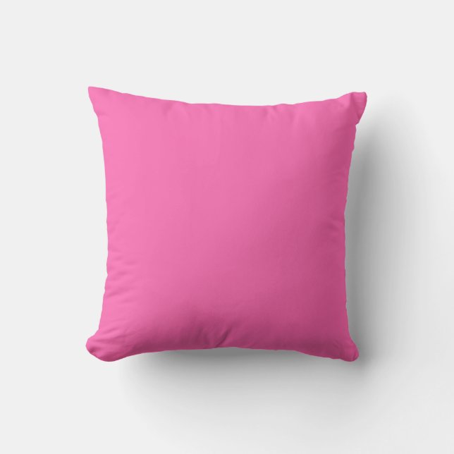 Almofada Cor Sólido Rosa Quente Simples (Frente)