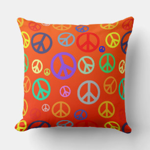 Almofada Cor vibrante - Padrão do símbolo de paz
